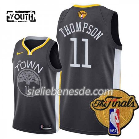 Kinder NBA Golden State Warriors Trikot Klay Thompson 11 Black Town 2018 Finals Patch Nike Swingman